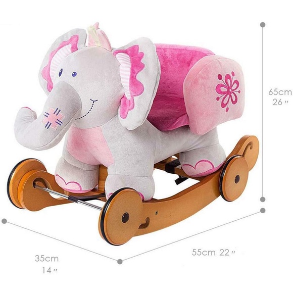 Toddler Plush Elephant Rocking Horse for girl - Picture 4 of 4